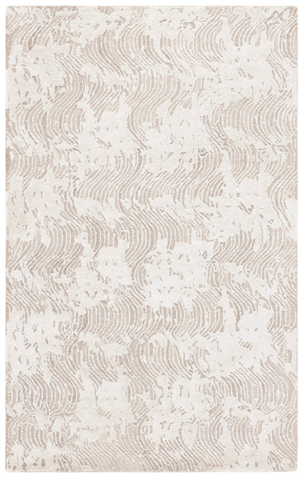 Safavieh Glamour Hand-tufted Area Rug: Modern Elegance With Abstract Design For Luxurious Home Decor Beige ,Ivory 45% Wool 45% Viscose 10% Cotton With Latex Glm605b-8