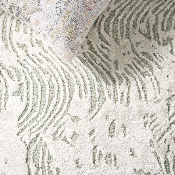 Safavieh Glamour Hand-tufted Area Rug: Modern Elegance With Abstract Design For Luxurious Home Decor Sage ,Ivory 45% Wool 45% Viscose 10% Cotton With Latex Glm605w-8