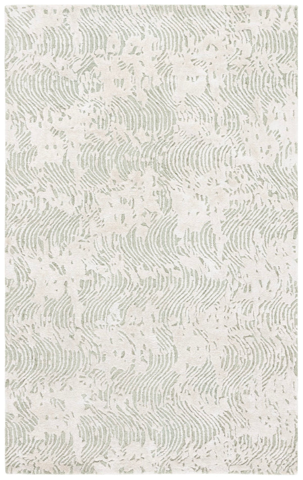 Safavieh Glamour Hand-tufted Area Rug: Modern Elegance With Abstract Design For Luxurious Home Decor Sage ,Ivory 45% Wool 45% Viscose 10% Cotton With Latex Glm605w-8