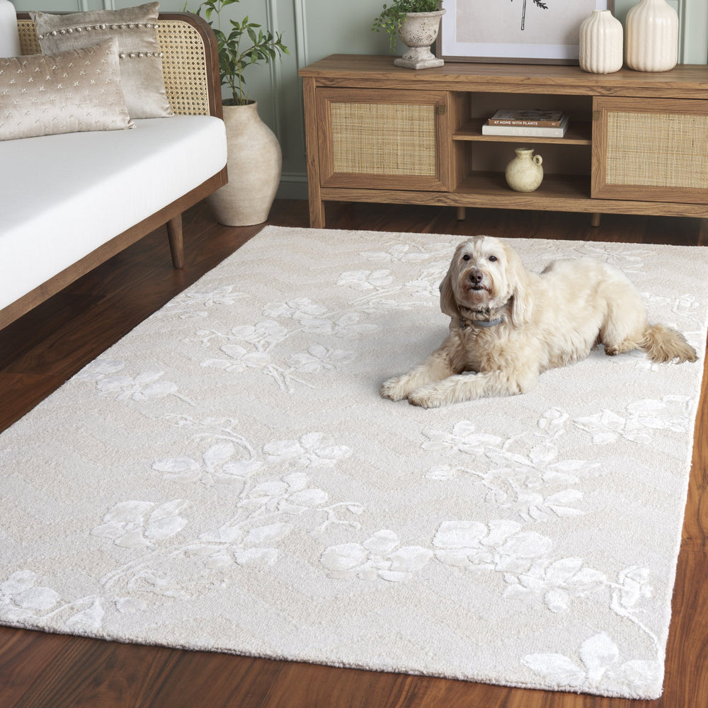 Safavieh Glamour Hand-Tufted Ivory Area Rug — Wool-Viscose-Cotton Blend, Low-Profile Elegance For Modern Spaces 8'-0" x 10'-0" GLM609A-8