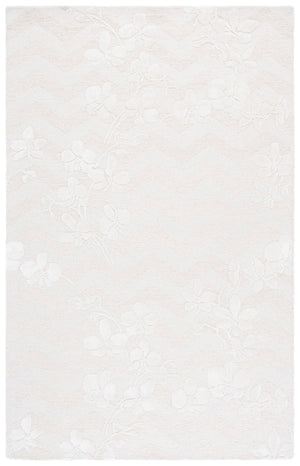 Safavieh Glamour Hand-Tufted Ivory Floral Area Rug — Wool/Viscose Blend, Low-Profile Luxury For Living Rooms 4'-0" x 6'-0" GLM609A-4