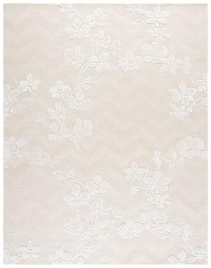 Safavieh Glamour Hand-Tufted Round Ivory Rug — Wool-Viscose-Cotton Floral Motif, Low-Profile Luxury Accent 6'-0" x 6'-0" GLM609A-6R