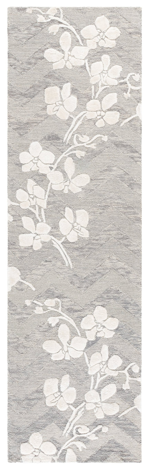Safavieh Glamour Hand-Tufted Grey Ivory Floral Area Rug — Wool-Blend Low Pile, Subtle Modern Glamour Elegance 4'-0" x 6'-0" GLM609F-4