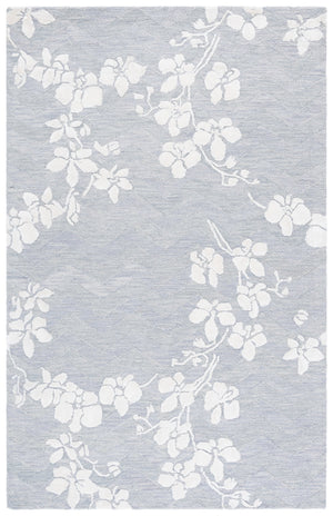 Safavieh Glamour Hand-Tufted Round Grey Ivory Rug — Plush Wool-Viscose Blend, Subtle Floral Motif For Living Spaces 6'-0" x 6'-0" GLM609F-6R
