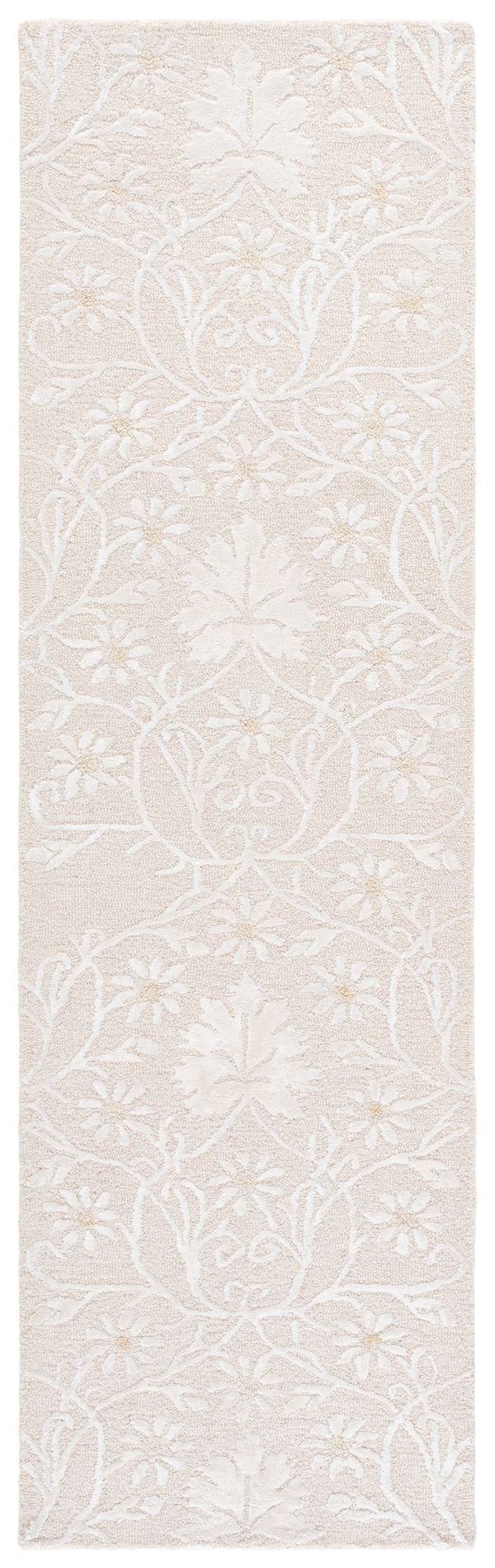 Safavieh Glamour Hand-Tufted Ivory Round Rug – Wool-Viscose-Cotton Blend, Low-Profile Plush Floral Elegance 6'-0" x 6'-0" GLM610A-6R