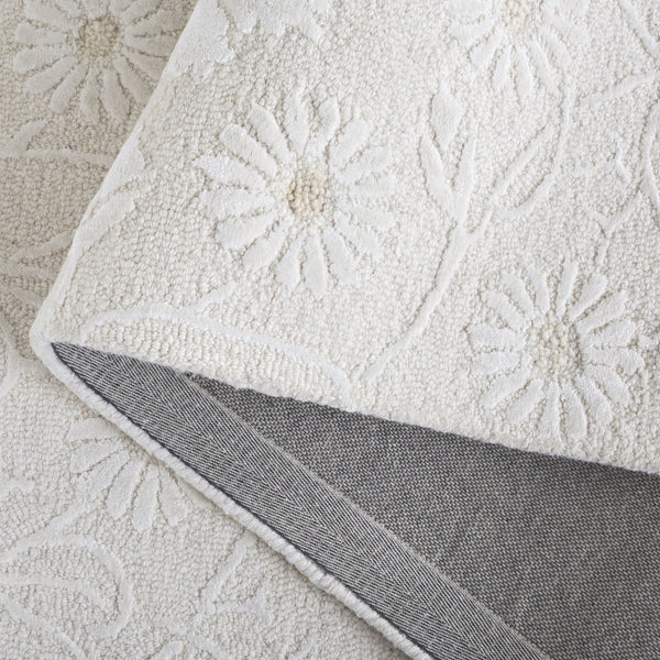 Safavieh Glamour Hand-Tufted Ivory Area Rug With Subtle Floral Motif, Wool-Viscose Blend, Low Pile Comfort 8'-0" x 10'-0" GLM610A-8