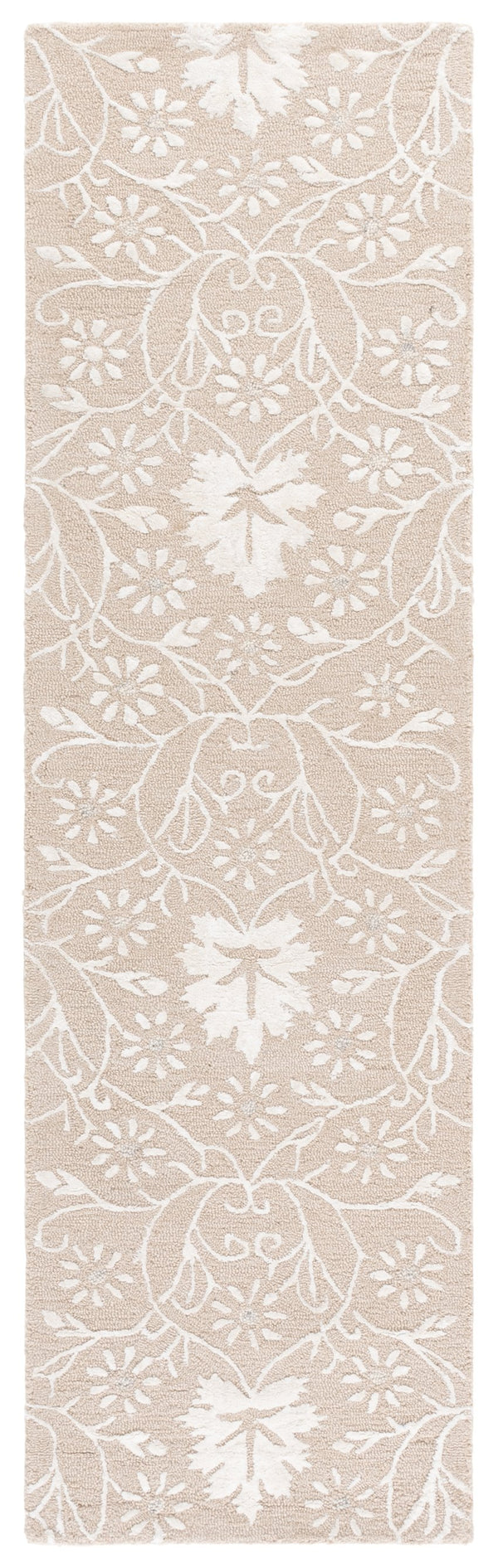 Safavieh Glamour Hand-Tufted Beige Ivory Area Rug With Subtle Floral Motif, Wool-Viscose Blend, Low Profile 4'-0" x 6'-0" GLM610B-4