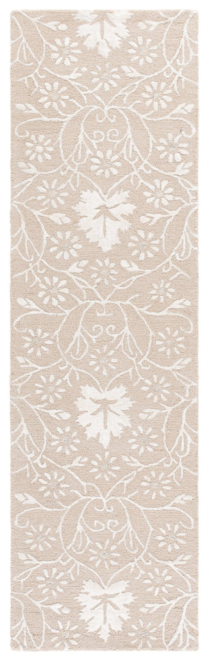 Safavieh Glamour Hand-Tufted Beige Ivory Floral Rug — Low 3/8" Pile, Wool-Viscose Blend, Timeless Elegance 5'-0" x 8'-0" GLM610B-5
