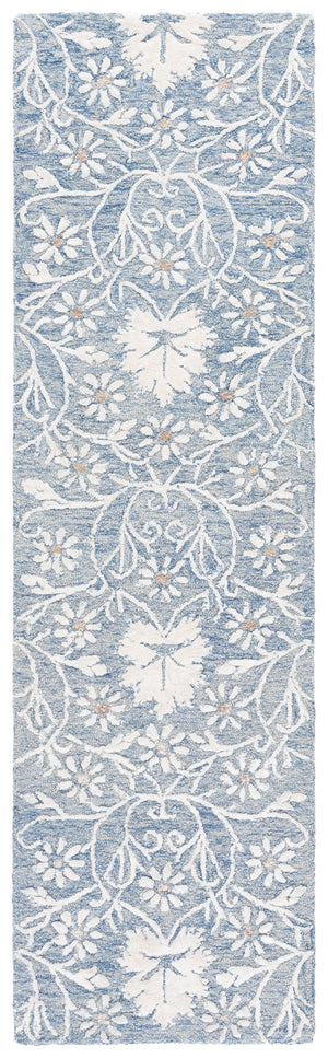 Safavieh Glamour Hand-Tufted Blue & Ivory Floral Area Rug — Wool-Viscose Blend, Low Pile, Elegant Craftsmanship 8'-0" x 10'-0" GLM610M-8
