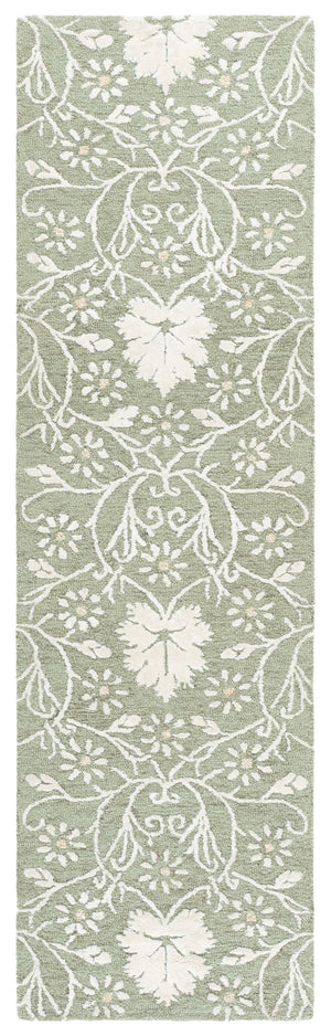 Safavieh Glamour Hand‑Tufted Floral Rug In Sage And Ivory — Soft Wool‑Viscose Blend, Low‑Profile Luxury For Living Rooms 8'-0" x 10'-0" GLM610W-8