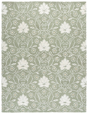 Safavieh Glamour Hand‑Tufted Floral Rug In Sage And Ivory — Soft Wool‑Viscose Blend, Low‑Profile Luxury For Living Rooms 8'-0" x 10'-0" GLM610W-8