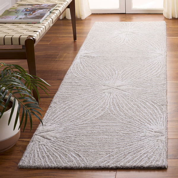 Safavieh Glamour Hand-Tufted Beige Ivory Area Rug With Floral-Geometric Design, Wool-Viscose-Cotton Blend 6'-0" x 6'-0" GLM611B-6SQ