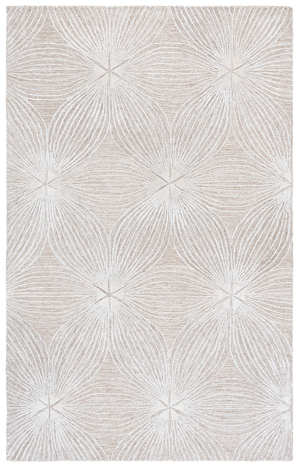 Safavieh Glamour Hand-Tufted Beige Ivory Area Rug With Floral-Geometric Design, Wool-Viscose-Cotton Blend 6'-0" x 6'-0" GLM611B-6SQ