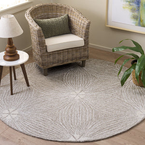 Safavieh Glamour Hand-Tufted Beige Ivory Rug With Subtle Floral Motif, Wool-Viscose Blend For Soft Durability 4'-0" x 6'-0" GLM611B-4