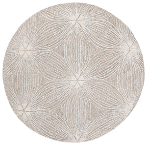 Safavieh Glamour Hand-Tufted Round Area Rug Beige Ivory Floral Elegance – Plush Wool-Viscose Blend, Durable Craftsmanship 6'-0" x 6'-0" GLM611B-6R