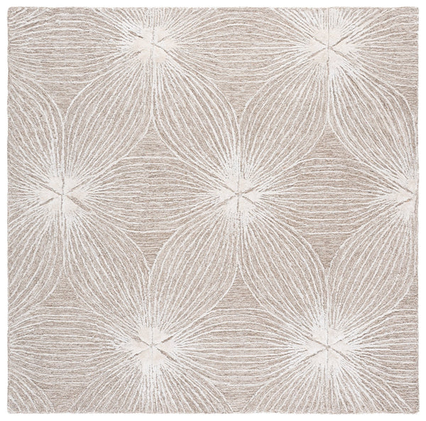 Safavieh Glamour Hand-Tufted Beige Ivory Rug With Subtle Floral Motif, Wool-Viscose Blend For Soft Durability 4'-0" x 6'-0" GLM611B-4