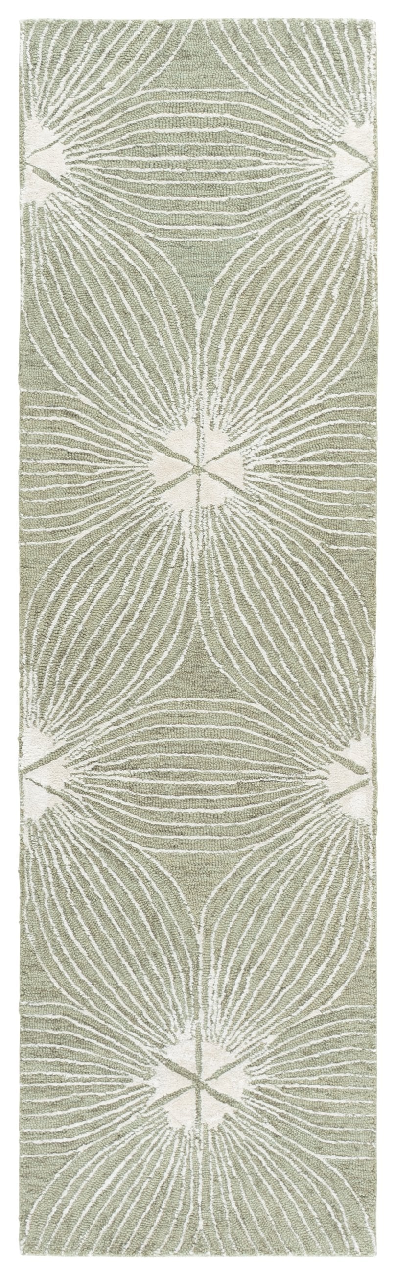 Safavieh Glamour Hand-Tufted Sage Ivory Runner Rug — Plush Wool-Blend Low Profile, Modern Minimalist Elegance 2'-3" x 8'-0" GLM611W-28