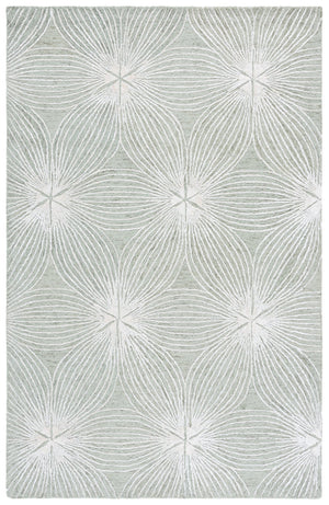 Safavieh Glamour Hand-Tufted Sage And Ivory Floral Rug — Luxurious Wool-Viscose Blend, Low Pile Elegance 6'-0" x 6'-0" GLM611W-6SQ