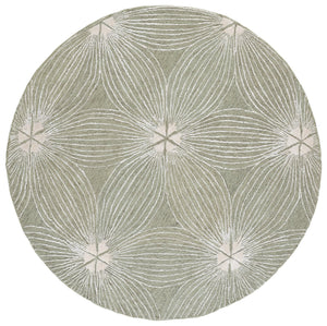 Safavieh Glamour Hand-Tufted Floral Rug In Sage And Ivory — Low Pile Wool-Viscose Blend, Elegant Calm Decor 6'-0" x 9'-0" GLM611W-6
