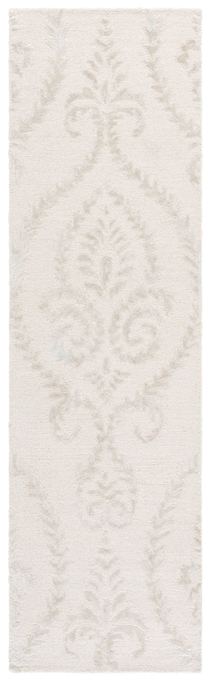 Safavieh Glamour Hand-Tufted Beige Ivory Floral Damask Rug — Wool-Blend Low Pile, Classic Elegant Style 5'-0" x 8'-0" GLM612B-5