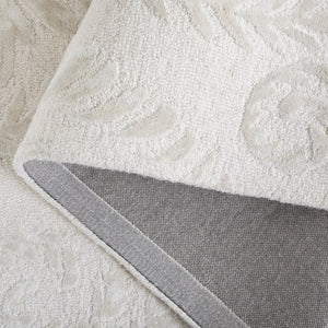 Safavieh Glamour Hand-Tufted Beige Ivory Floral Damask Rug — Wool-Blend Low Pile, Classic Elegant Style 5'-0" x 8'-0" GLM612B-5