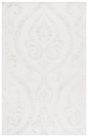 Safavieh Glamour Hand-Tufted Beige Ivory Floral Damask Rug — Wool-Blend Low Pile, Classic Elegant Style 5'-0" x 8'-0" GLM612B-5