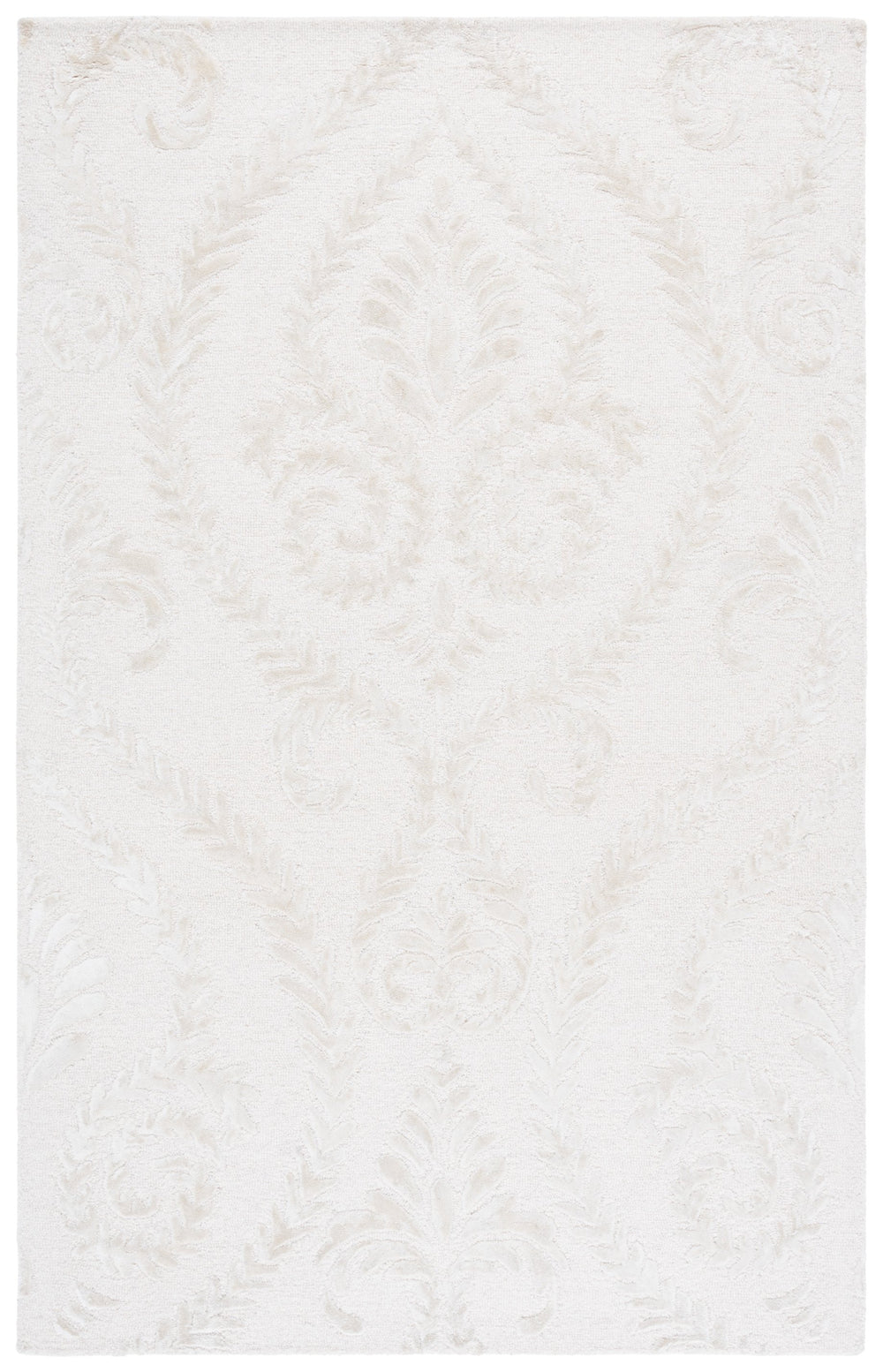 Safavieh Glamour Hand-Tufted Beige Ivory Area Rug – Subtle Floral Damask, Wool-Viscose Blend, Low Pile Elegance 9'-0" x 12'-0" GLM612B-9