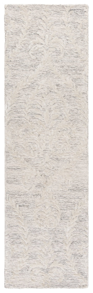 Safavieh Glamour Hand-Tufted Grey Beige Area Rug — Wool-Viscose-Cotton Blend, Low Pile Damask Elegance 4'-0" x 6'-0" GLM612F-4