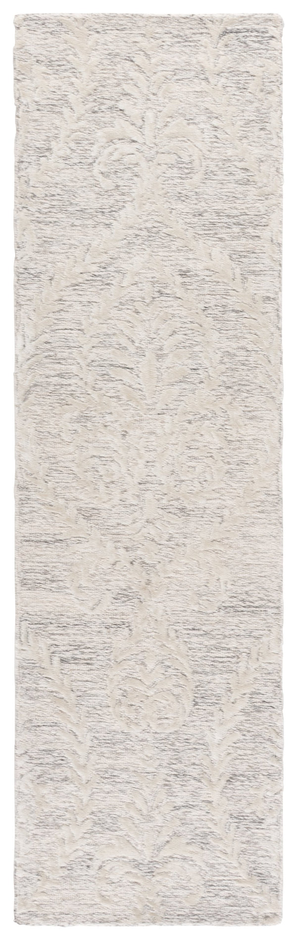 Safavieh Glamour Hand-Tufted Grey Beige Area Rug With Floral Damask Pattern, Wool-Viscose-Cotton Blend Elegance 6'-0" x 6'-0" GLM612F-6SQ