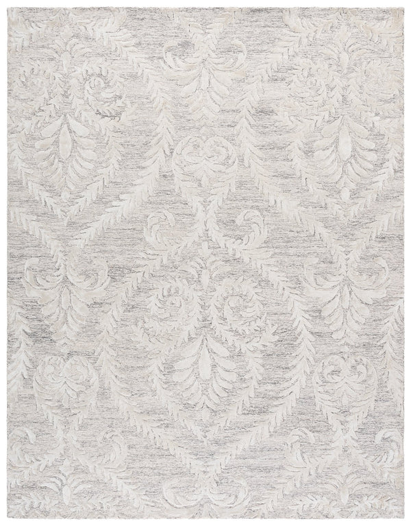 Safavieh Glamour Hand-Tufted Grey Beige Floral Runner — Low-Profile Wool-Blend Hallway Rug, Elegant Craftsmanship 2'-3" x 8'-0" GLM612F-28