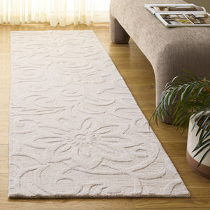Safavieh Glamour Ivory Hand-Tufted Floral Area Rug 8X10, Wool-Viscose-Cotton Blend, Low-Profile Elegance 8'-0" x 10'-0" GLM613A-8