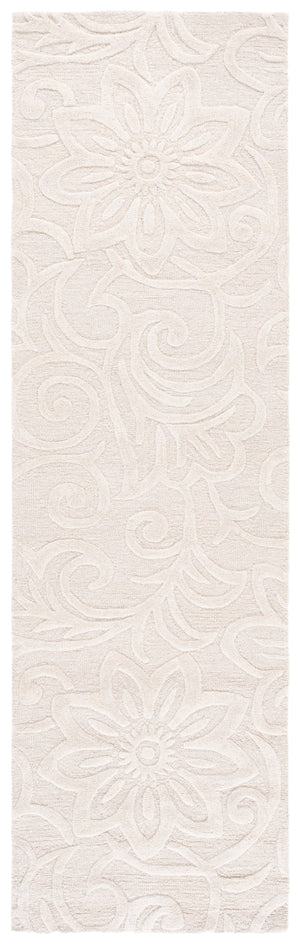 Safavieh Glamour Ivory Hand-Tufted Floral Area Rug 8X10, Wool-Viscose-Cotton Blend, Low-Profile Elegance 8'-0" x 10'-0" GLM613A-8