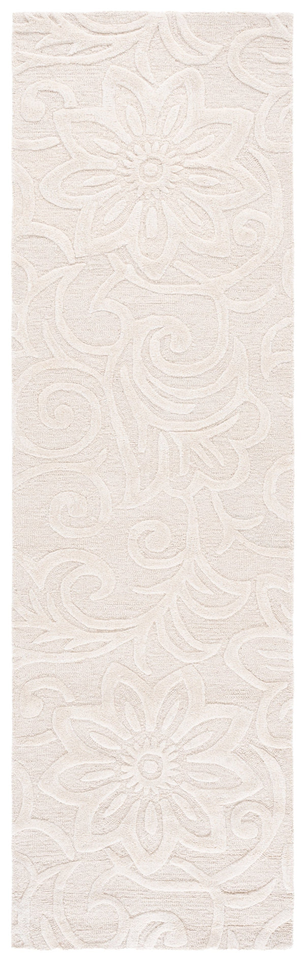 Safavieh Glamour Hand‑Tufted Ivory Area Rug — Subtle Floral Texture, Wool‑Blend Low Pile, Timeless Elegance 4'-0" x 6'-0" GLM613A-4