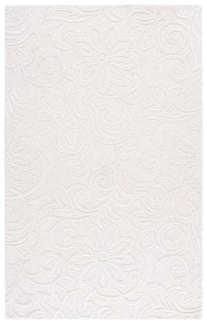 Safavieh Glamour Ivory Hand-Tufted Floral Area Rug 8X10, Wool-Viscose-Cotton Blend, Low-Profile Elegance 8'-0" x 10'-0" GLM613A-8