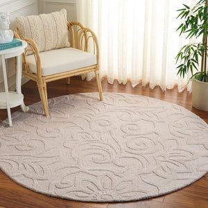 Safavieh Glamour Ivory Hand-Tufted Floral Area Rug 8X10, Wool-Viscose-Cotton Blend, Low-Profile Elegance 8'-0" x 10'-0" GLM613A-8