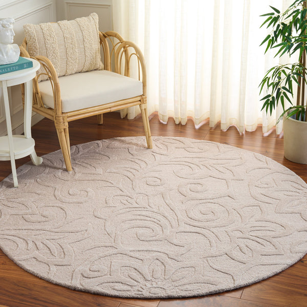 Safavieh Glamour Ivory Hand-Tufted Floral Area Rug 8X10, Wool-Viscose-Cotton Blend, Low-Profile Elegance 8'-0" x 10'-0" GLM613A-8