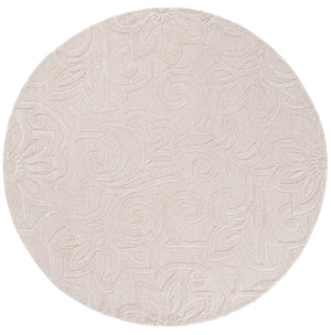 Safavieh Glamour Hand-Tufted Ivory Floral Area Rug — Plush 3/8" Pile, Wool-Blend Elegance For Living Rooms 6'-0" x 6'-0" GLM613A-6SQ