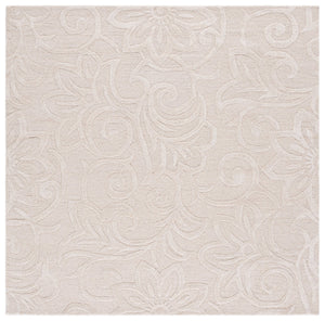 Safavieh Glamour Hand-Tufted Ivory Floral Area Rug — Plush 3/8" Pile, Wool-Blend Elegance For Living Rooms 6'-0" x 6'-0" GLM613A-6SQ