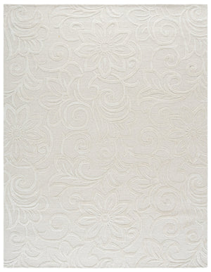 Safavieh Glamour Hand-Tufted Ivory Floral Area Rug — Plush 3/8" Pile, Wool-Blend Elegance For Living Rooms 6'-0" x 6'-0" GLM613A-6SQ
