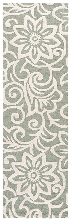Safavieh Glamour Hand-Tufted Sage Green And Ivory Area Rug - Subtle Floral Motif, Wool-Viscose Blend Comfort And Texture 4'-0" x 6'-0" GLM613W-4