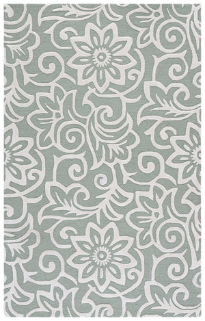 Safavieh Glamour Hand-Tufted Sage Green And Ivory Floral Rug, Wool Blend Low-Pile Square Accent For Home 6'-0" x 6'-0" GLM613W-6SQ