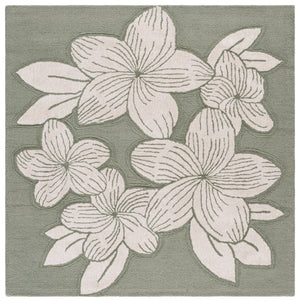 Safavieh Glamour Hand‑Tufted Sage Green Ivory Area Rug — Floral Motif, Wool Blend, Low Pile Durable Comfort 6'-0" x 9'-0" GLM614W-6