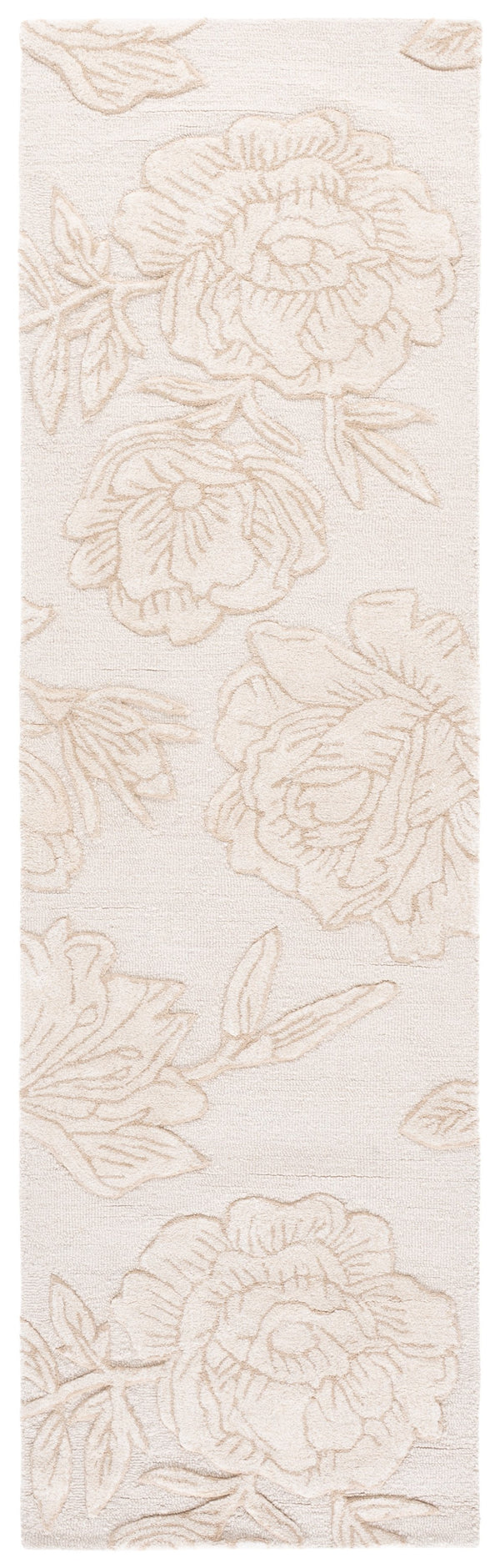 Safavieh Glamour Hand-Tufted Ivory Beige Floral Rug — Wool-Blend Low-Pile Elegance For Living & Bedroom Spaces 6'-0" x 9'-0" GLM615A-6