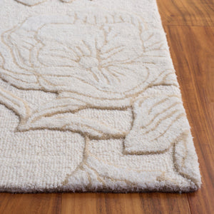 Safavieh Glamour Hand-Tufted Round Area Rug Ivory Beige Floral Motif Low Pile Wool-Blend Elegance 6'-0" x 6'-0" GLM615A-6R