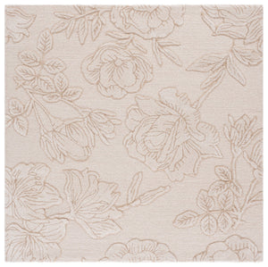 Safavieh Glamour Hand‑Tufted Ivory Beige Area Rug — Wool‑Viscose Blend, Subtle Floral Low Pile For Elegant Rooms 8'-0" x 10'-0" GLM615A-8