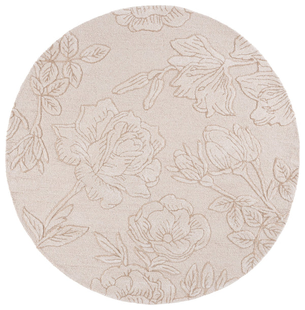 Safavieh Glamour Hand‑Tufted Ivory Beige Area Rug — Wool‑Viscose Blend, Subtle Floral Low Pile For Elegant Rooms 8'-0" x 10'-0" GLM615A-8
