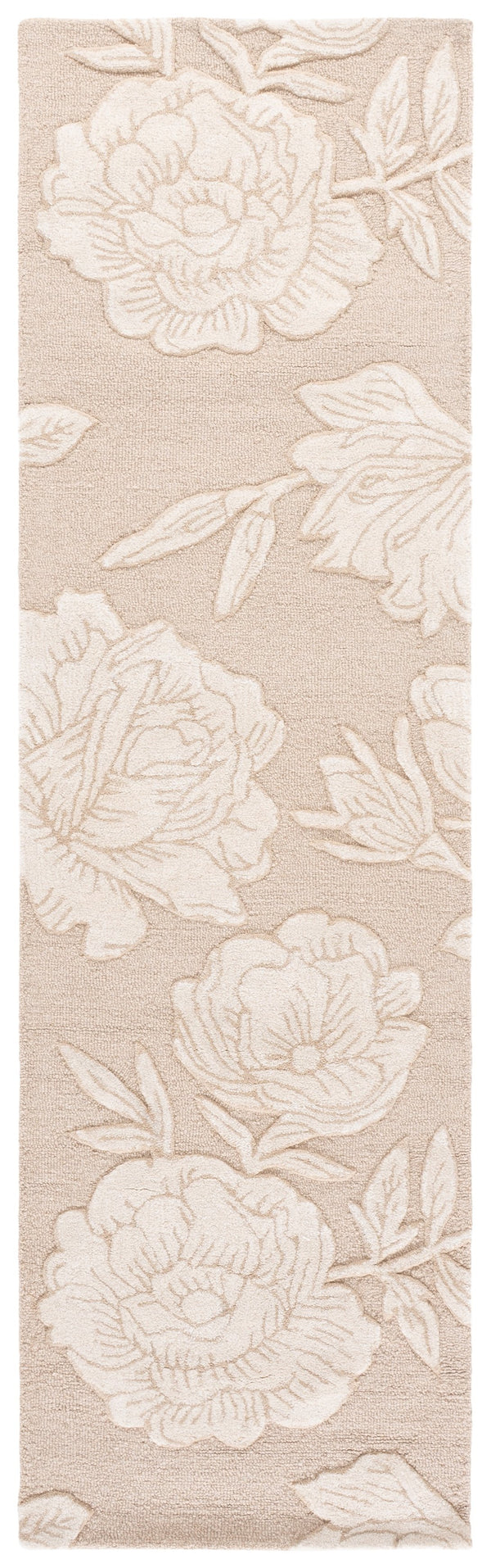 Safavieh Glamour Hand-Tufted Beige Ivory Floral Rug — Plush Wool-Viscose Blend, Low Pile Elegance For Living Rooms 8'-0" x 10'-0" GLM615B-8