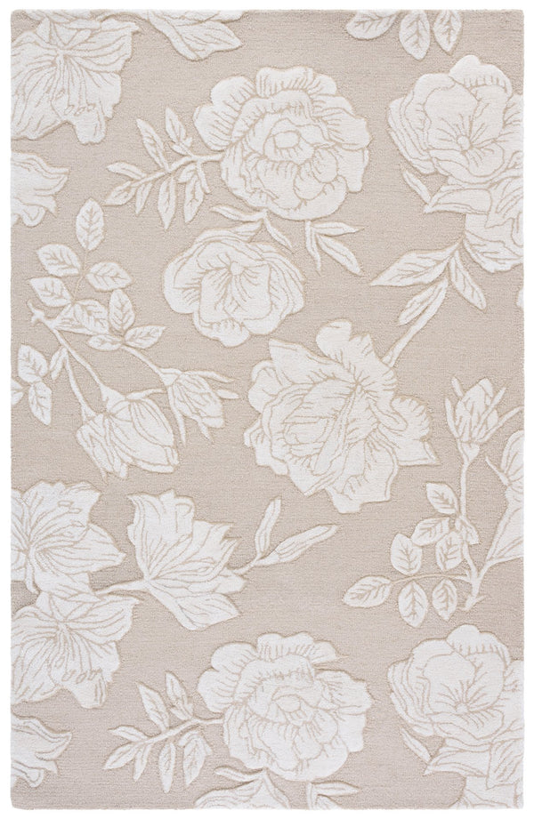 Safavieh Glamour Hand-Tufted Beige Ivory Runner Rug — Subtle Floral Design, Wool-Viscose Blend, Low-Profile Elegance 2'-3" x 8'-0" GLM615B-28