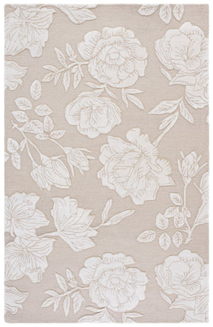 Safavieh Glamour Hand-Tufted Beige Ivory Floral Rug — Plush Wool-Viscose Blend, Low Pile Elegance For Living Rooms 8'-0" x 10'-0" GLM615B-8