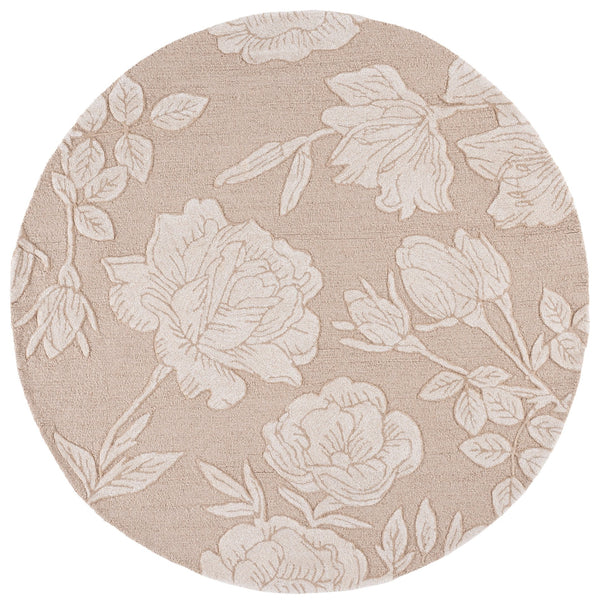Safavieh Glamour Hand-Tufted Beige Ivory Area Rug — Subtle Floral Transitional Design, Wool-Blend Softness 5'-0" x 8'-0" GLM615B-5